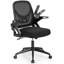 Chaise de bureau en filet avec support lombaire et accoudoirs rabattables à roulettes pour le travail-1879454987-1879454988