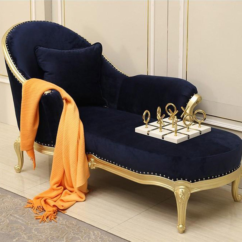 Classical solid wood elegant leisure chaise lounge, Left Hand Facing