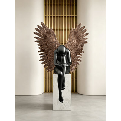 Luxury-Style Sculptured Angel Glass Fiber Composite Decorative Item
