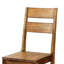 Chaises de salle à manger en bois massif chêne foncé, caractère rustique, 2 pièces, siège à panneau, chaises 2 pièces avec