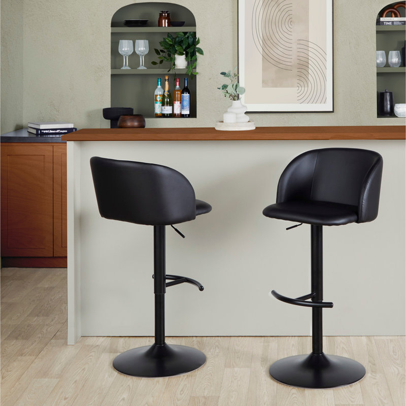 Tabouret de bar réglable, Noir