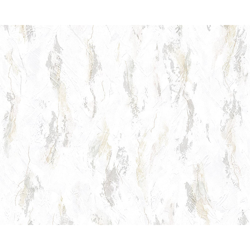 Rouleau de papier peint abstrait à jardin frais 33 pi x 21 po textile natural Dalke, Ivoire blanc