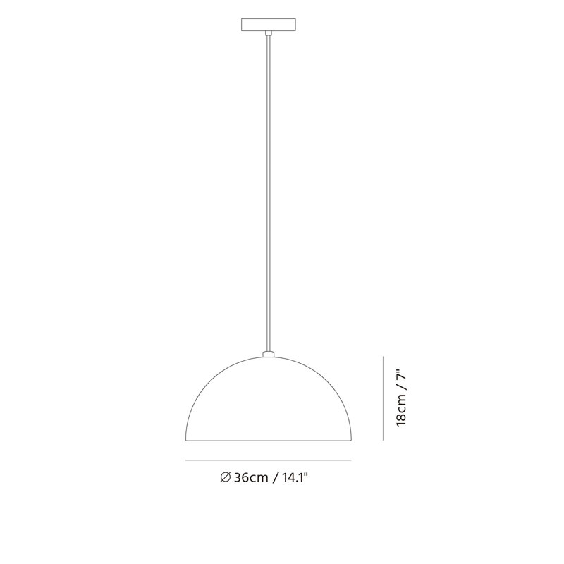 Dome 1 - Light Pendant, 78.7" H x 14.2" W x 14.2" D, Matte Black
