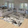 Monaco Series Abrstract Black/Gray/Ivory/Beige Area Rug