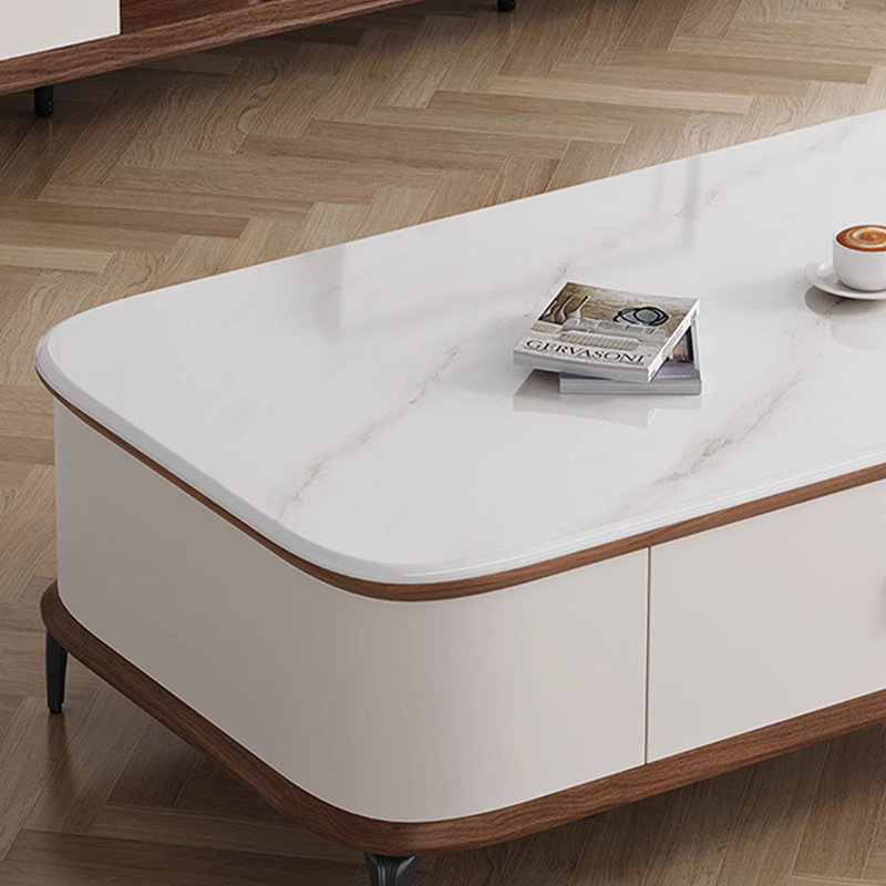 Table basse en pierre micro-cristalline, H 17,51 po x L 51,18 po x l 26,77 po