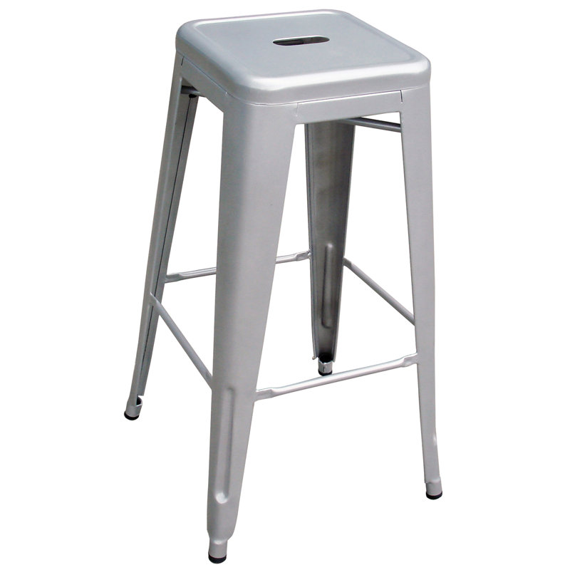 Natascha Steel Counter Stool, Silver