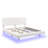 White  Boucle Floating Bed with Light,King-117872420