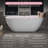  60" x 28.74" Acrylic Freestanding Bathtub, Oval Deep Soaking Bathtub with Matte Black Pop-up Drain & Integrated Overflow for Bathroom Spa-87147523-131363082