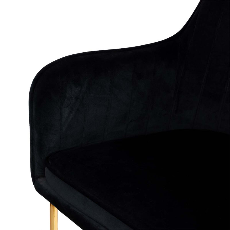 Orestes 45cm H Tufted Velvet Upholstered Armchair, Black, Black