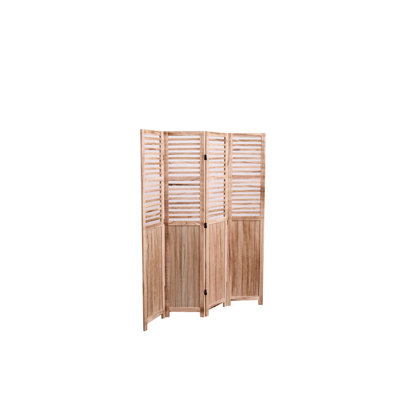 Cloison pliante en bois massif l 55,2 po x H 65 po, 4 panneaux, naturel