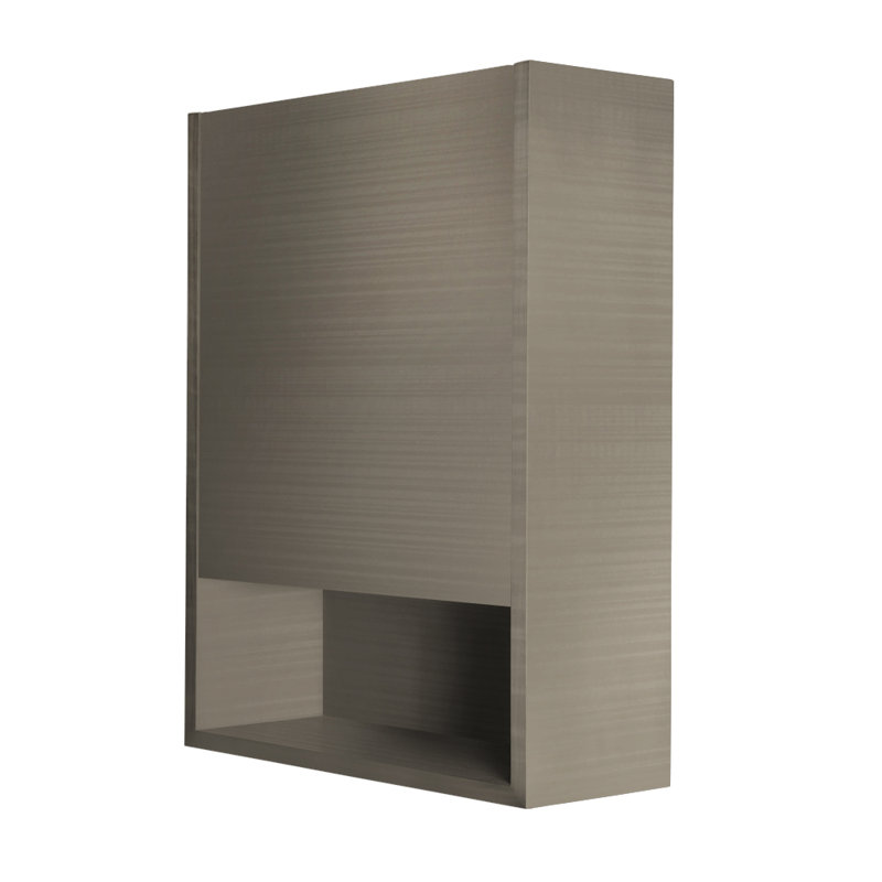 Kubista 18'' W Mirrored Medicine Cabinet, Left Hinge, Gloss White