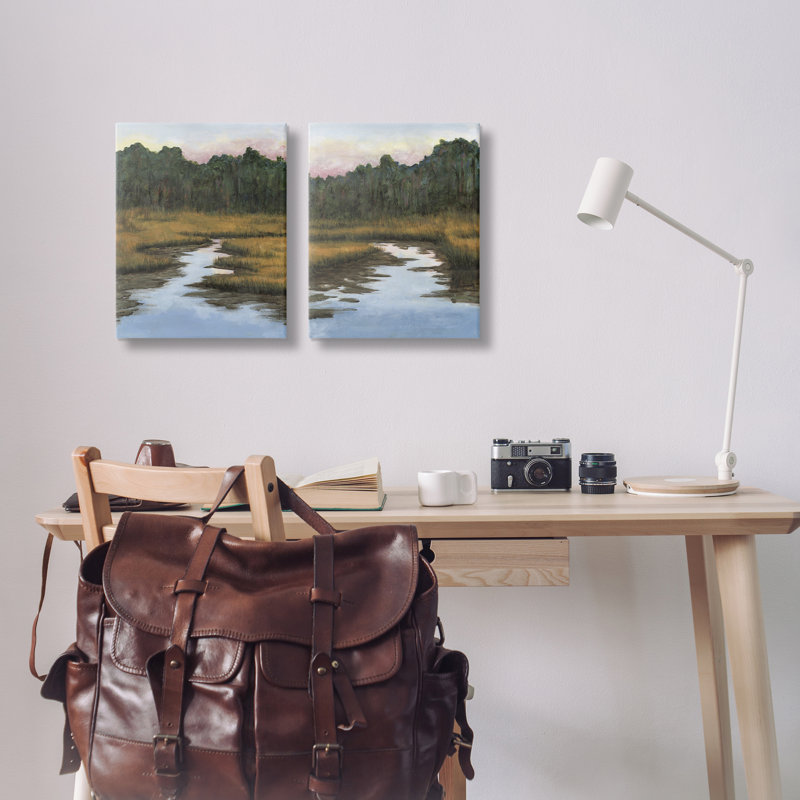 Ensemble d'art mural sur toile 2 ruisseaux naturels par Michael Willett, H 20 po x l 16 po