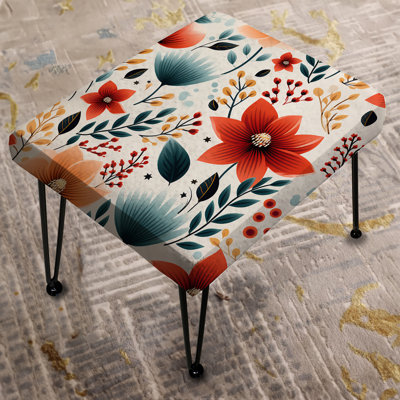 Moroccan Influence Floral Dreams - Floral Rectangle Ottoman