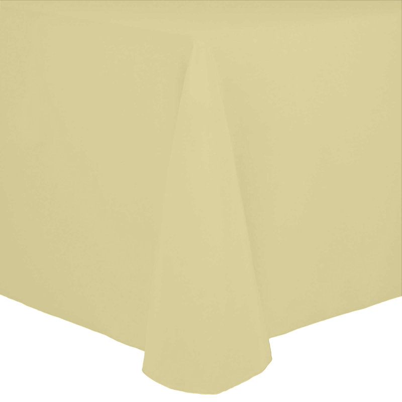 Solid Color Round Tablecloth, 108" x 132", 3, Cornsilk