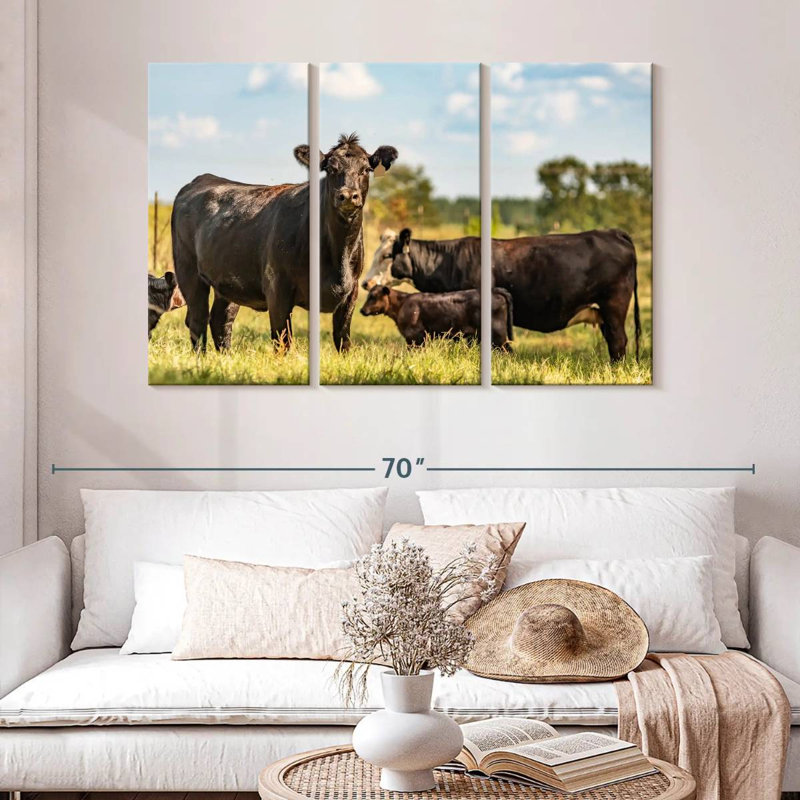 Brampt Grazing Angus Cows, 32" H x 50" W
