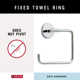 Trinsic Wall Mount Square Open Towel Ring Bath Hardware Accessory
