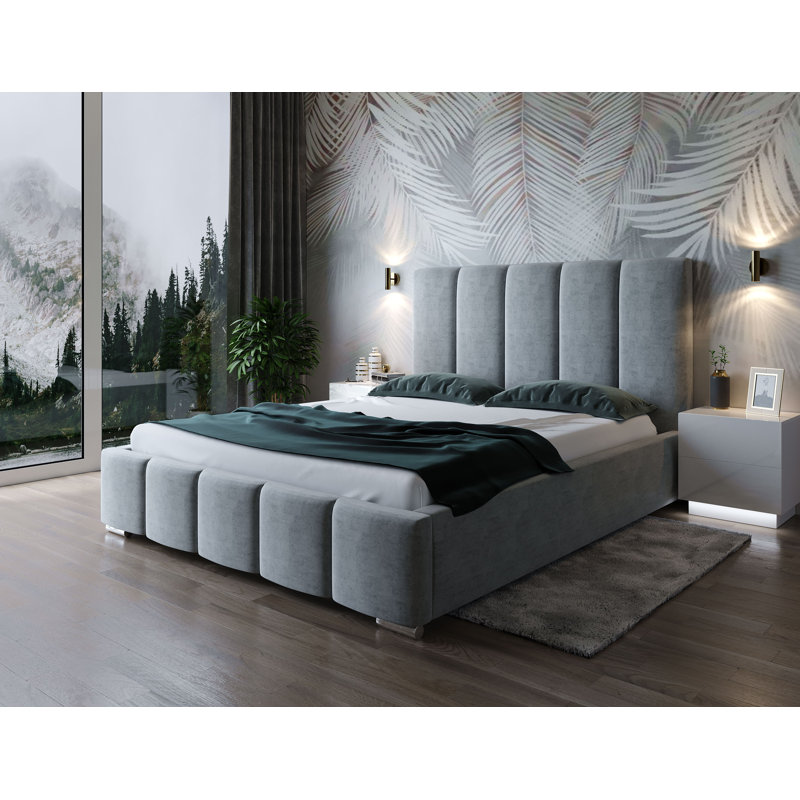 Parkgate Upholstered Bed with Storage, 180 x 200cm, Grey