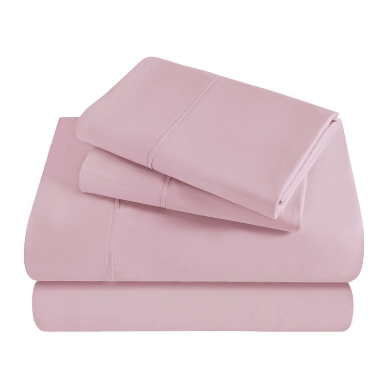 Blue Nile Mills 300 Thread Count Egyptian Cotton Solid Deep Pocket Sheet Set, Full, Lavender