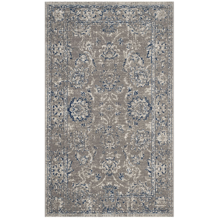 Harwood Oriental Cotton Grey/Blue Area Rug