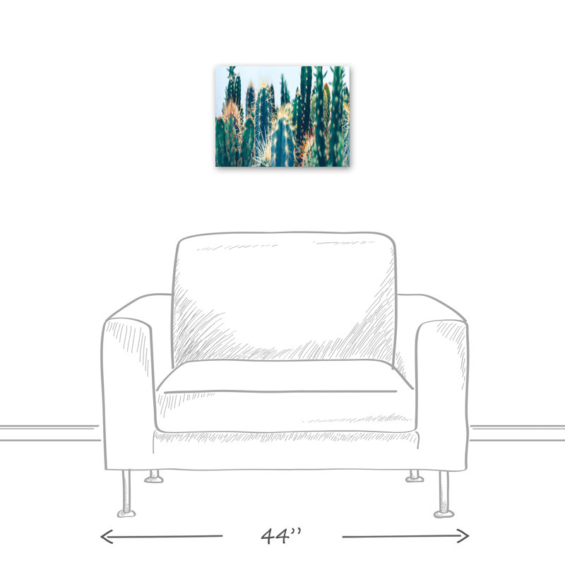 Jardin de cactus sur toile, H 12 po x l 16 po x P 1,25 po