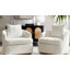 Fauteuil demi-tonneau pivotant en chenille moderne l 31 po Berklie avec accoudoirs uniques et pieds en bois massif-755173603