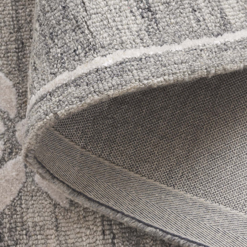 Soho 659 Hand Tufted Wool/Viscose/Cotton Moroccan Rug in Gray/Ivory, Rectangle 5' x 8'