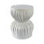 Tabouret décoratif de jardin sculptural décoratif pour la maison - Tabouret d'appoint rond en céramique pour support de salon ou de cour arrière Oudoor - 19 po, blanc