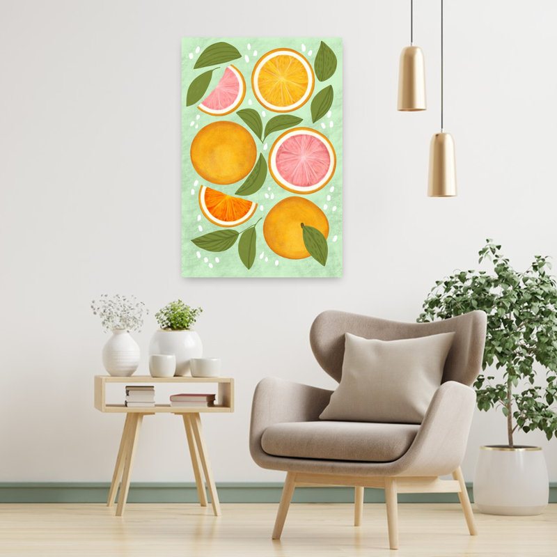 Art mural d'été frais et zestes, H 36 po x l 24 po