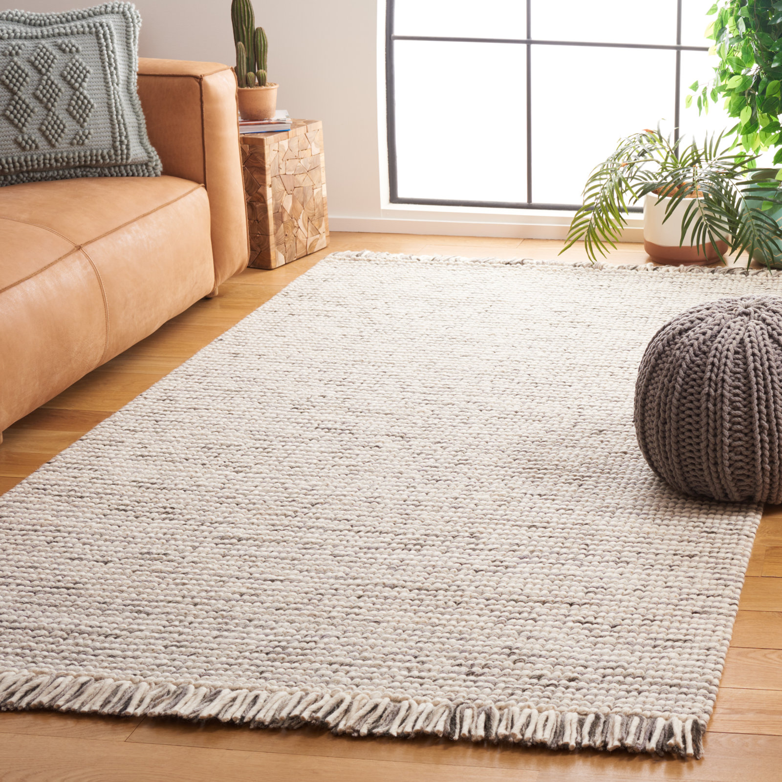 Kava Grey Black Rug, Rectangle 6' x 9'