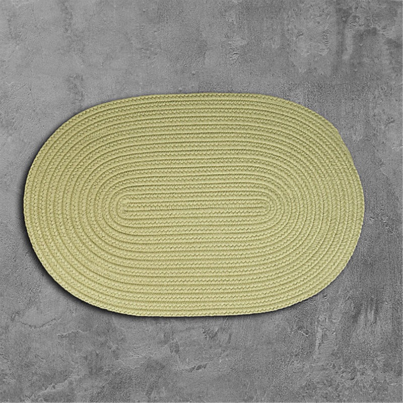 Tapis vert céleri réversible pour l'intérieur et l'extérieur Audryanna, Ovale 6 pi x 9 pi
