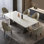 Modern Simple Rectangular Marble Dining Table Set