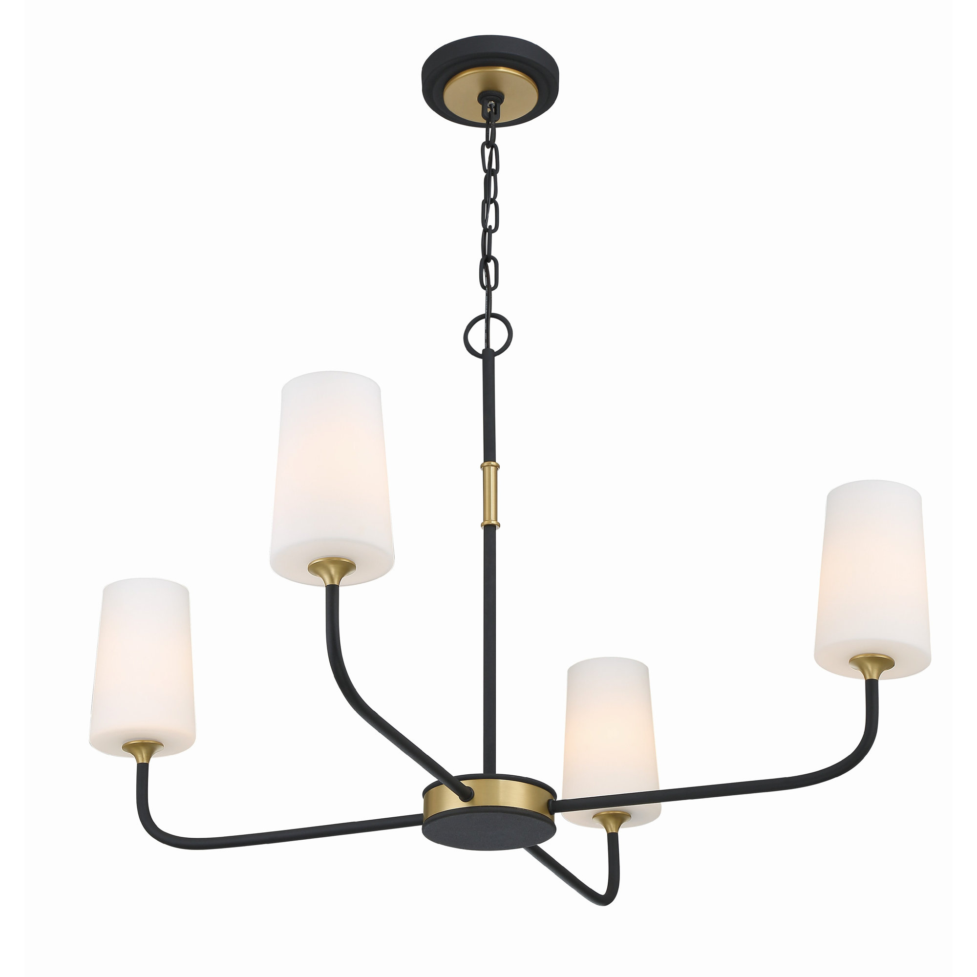4 - Light Metal Dimmable Chandelier, 97.25" H x 34" W x 34" D