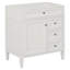 Meuble-lavabo de 30 po, 3 tiroirs, organisateur de porte d'armoire, tablette réglable, tiroir coulissant, rangement diversifié, design moderne, magnifique pied romain en bois massif blanc et meuble-lavabo sans lavabo supérieur, lisse-1643767076