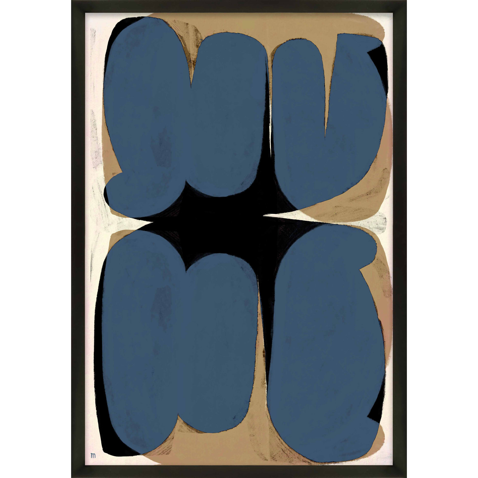 Ziya "Forme Astratte" Print by Marco Marella, Black Single Structure Framed Paper, 30" H x 21" W x 1.25" D