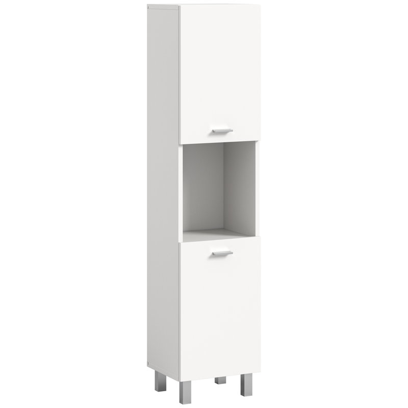 Boston Particle Board Freestanding Linen Cabinet, White