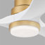 Ventilateur de plafond 52 po doré et blanc avec télécommande, flux d'air saisonnier et moteur à courant continu, éclairage DEL