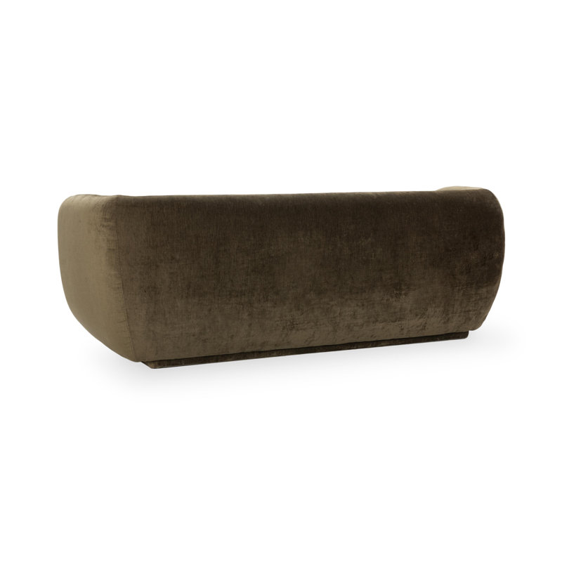Nico 93" Upholstered Sofa in Brick, Olive Green Velvet