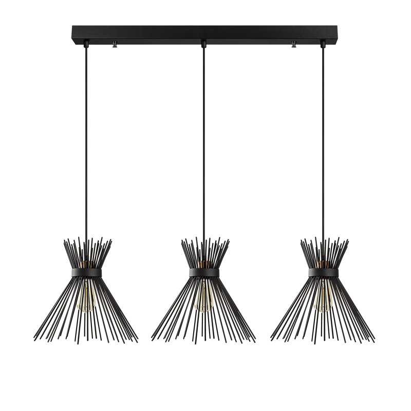 Luminaire suspendu pour îlot de cuisine 3 lumières Evesham