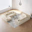 Canapé modulaire modulaire en L avec tissu velours côtelé sans assemblage requis-498278429