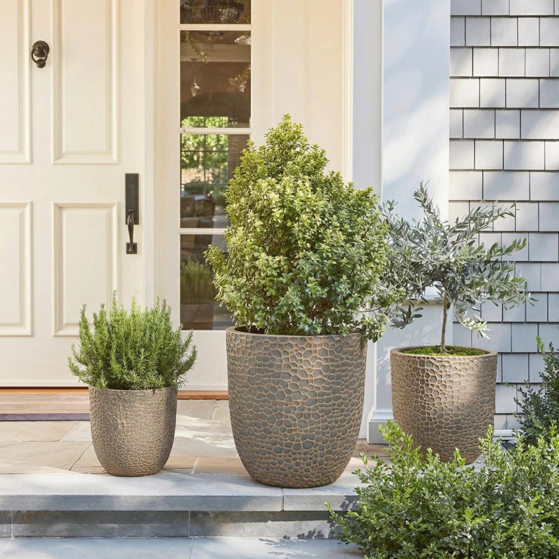 Sierra Modern Magnesium Oxide Planter Set with Drainage