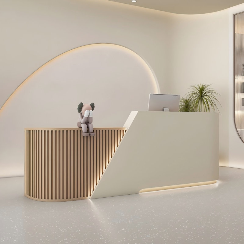 Modern Minimalist L-Shaped Corner Company Reception Desk