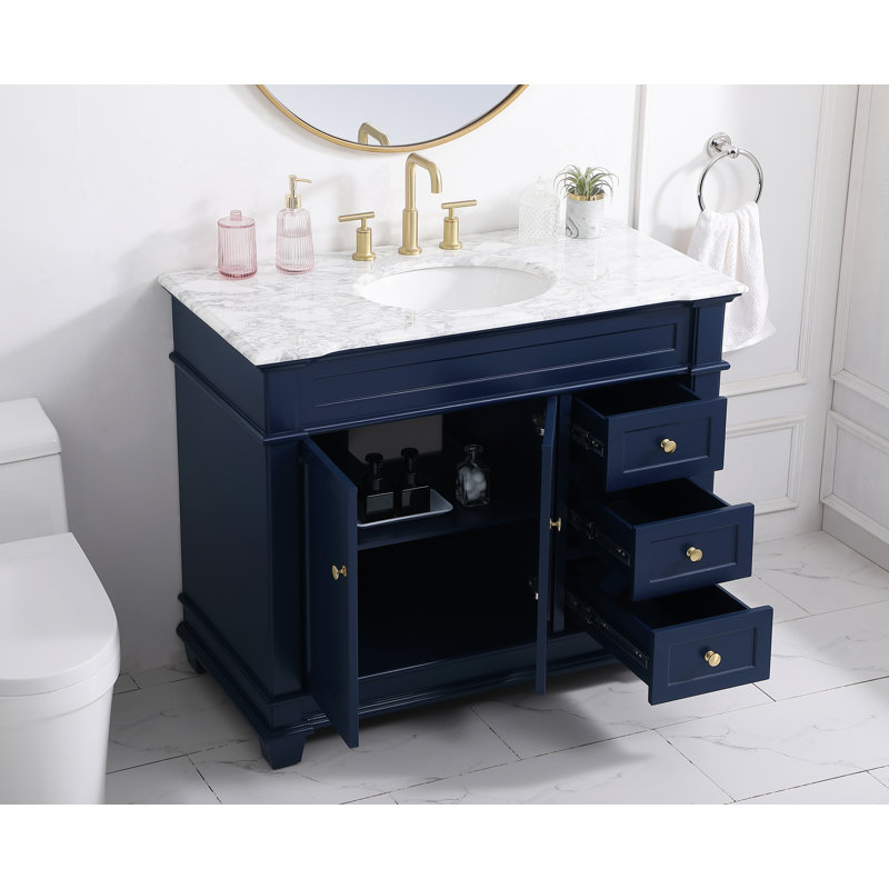 Ensemble de meuble-lavabo simple 42 po Lydie, Bleu