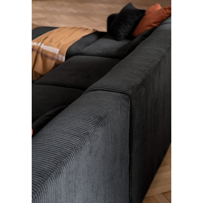 Cuddly Mia Corner Sofa Bed U-Form, Dark Grey, Right facing