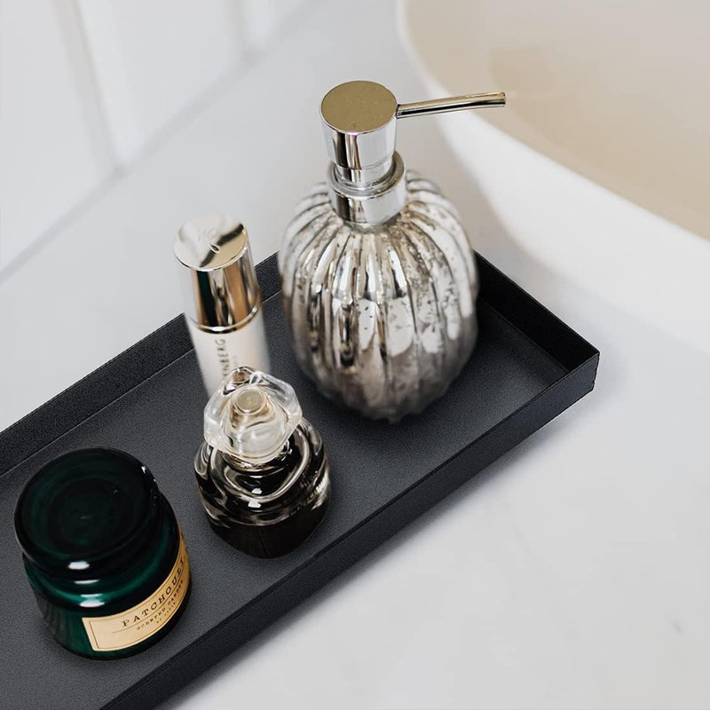 Rectangle Metal Tray, Decorative Tray For Candle Holder, Vanity, Bathroom, Perfume, Jewelry, And Coffee Table