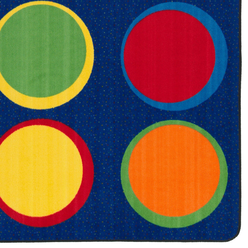 Tapis bleu/jaune assis spots Flaherty, Rectangle 7 pi 6 po x 12 pi