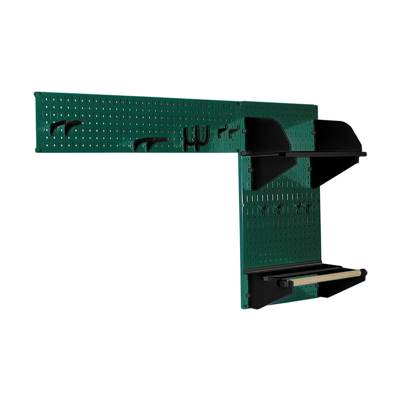 Ensemble de rangement de panneau perforé pour outils de jardin Rylan, Vert / Noir