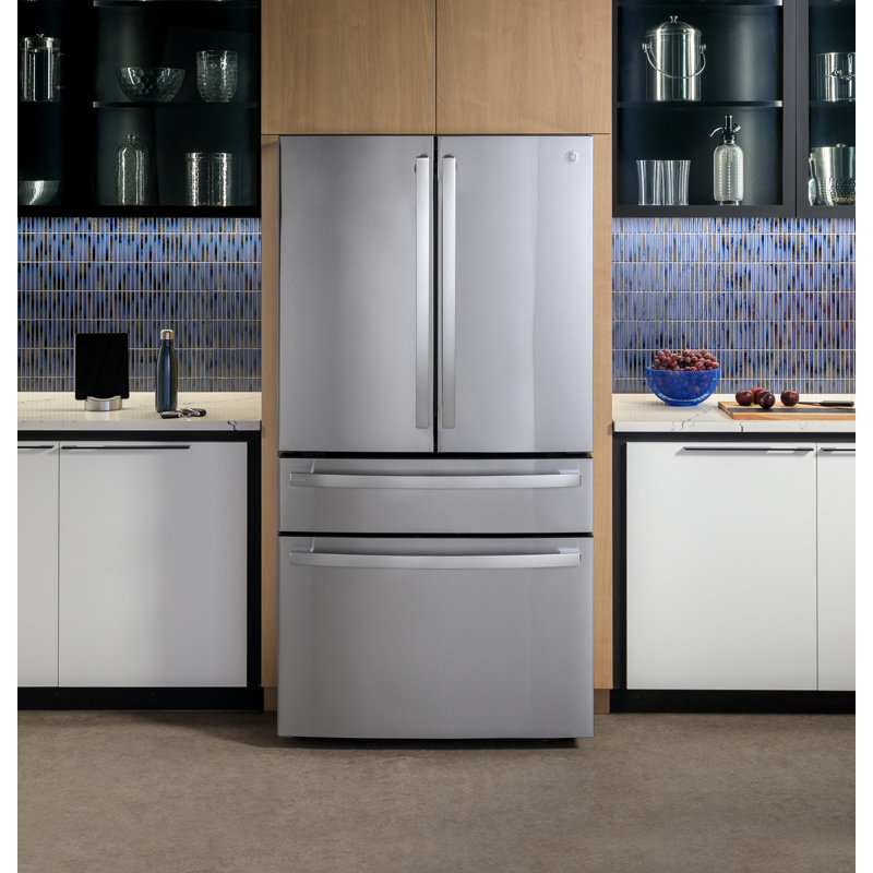 Ge Profile Series Energy Star® 28.7 Cu. Ft. Smart Fingerprint Resistant 4-Door French-Door Refrigerator With Dual-Dispense Autofill Pitcher