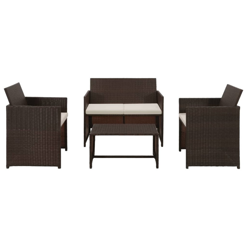 Athlone 4 Piece Deep seating with Cushions, Brown