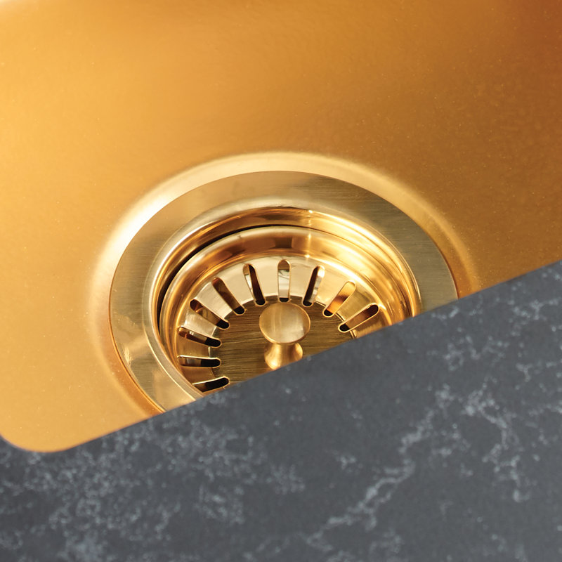3.5" Basket Strainer with Disposer Trim, Brushed Gold