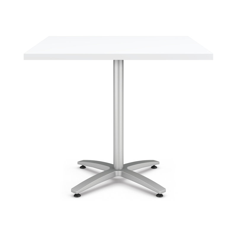 Table de salle de pause carrée d'entre 36 po, Argent, Blanc de designer